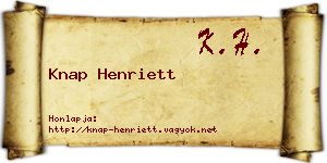 Knap Henriett névjegykártya